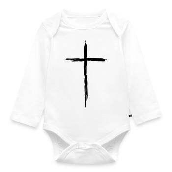 Croix - Jésus nous aime - Body Bébé bio manches longues - blanc - Devant