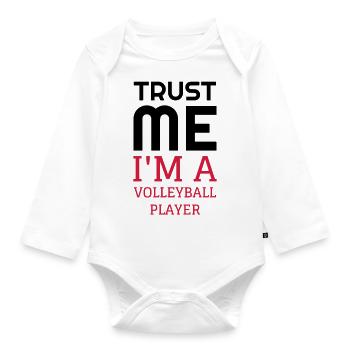 Volleyball - Volley Ball - Volley-Ball - Sport - Organic Longsleeve Baby Bodysuit - white - Front