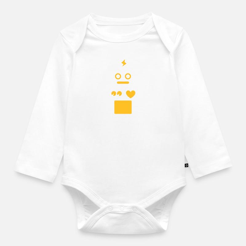Roboter / Robot #2_2c - Baby Bio-Langarm-Body - Weiß