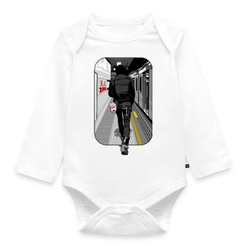 Tokyo U-Bahn - Baby Bio-Langarm-Body - Weiß - Vorne