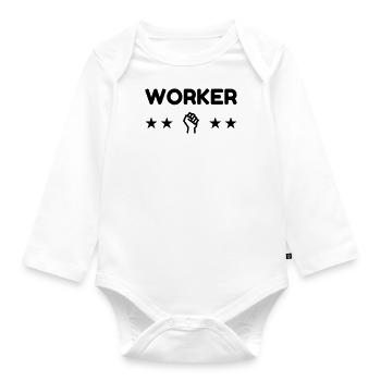 Arbeiter / Fabrik / Arbeit / Job - Baby Bio-Langarm-Body - Weiß - Vorne