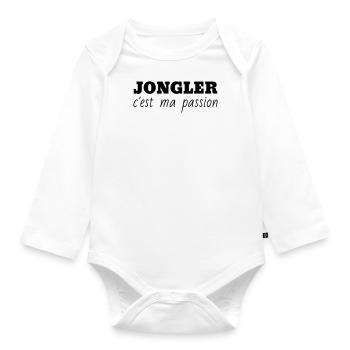 Jongleur / Jonglieren / Jongleurin / Zirkus - Baby Bio-Langarm-Body - Weiß - Vorne