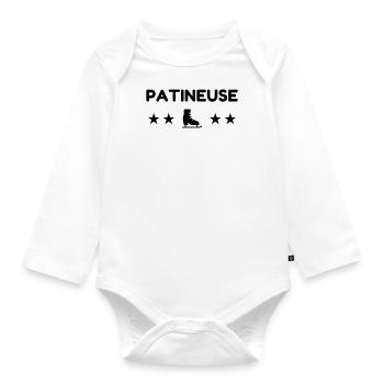 Ice Skating Skater Eislaufen Eisläufer Patinage - Organic Longsleeve Baby Bodysuit - white - Front