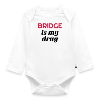 bridge / bridgeur / bridgeuse / cartes - Body Bébé bio manches longues - blanc - Devant