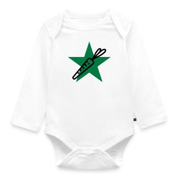 Vegetarier / Vegetarismus / Vegan / Vegetarierin - Baby Bio-Langarm-Body - Weiß - Vorne