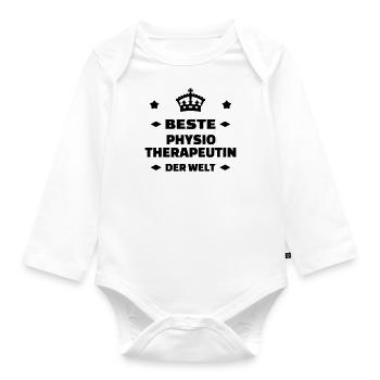 Krankengymnast / Krankengymnastin / Physio / - Baby Bio-Langarm-Body - Weiß - Vorne
