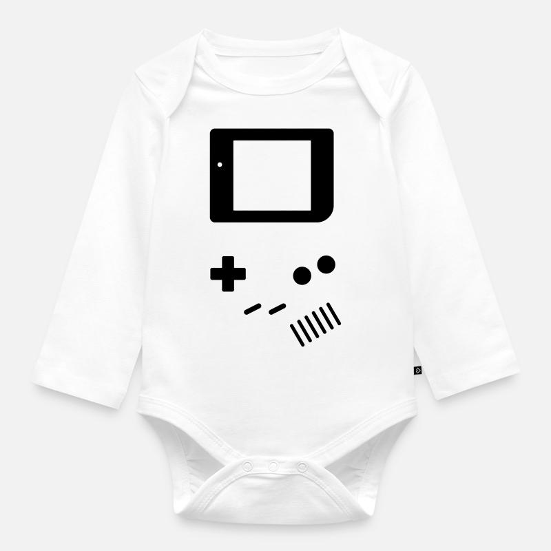 game boy - Body Bébé bio manches longues - blanc