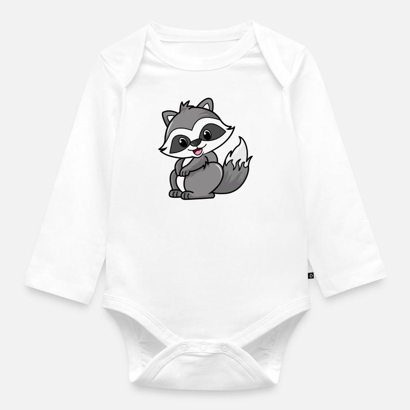 raton laveur - Body Bébé bio manches longues - blanc