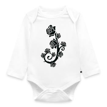 Black rose, black rose - Organic Longsleeve Baby Bodysuit - white - Front
