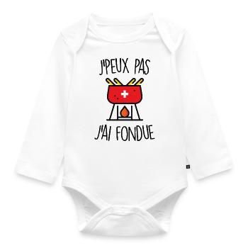 J'peux pas j'ai fondue - Body Bébé bio manches longues - blanc - Devant