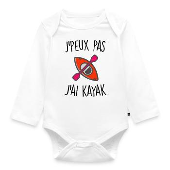 J'peux pas j'ai kayak - Body Bébé bio manches longues - blanc - Devant