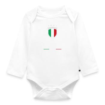 ITALIA ITALY FLAG COAT OF ARMS EMBLEM FAN GIFT - Organic Longsleeve Baby Bodysuit - white - Front