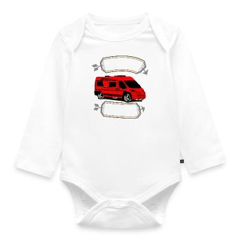 Van RT mit leerem Banner Pfeil - Baby Bio-Langarm-Body - Weiß - Vorne