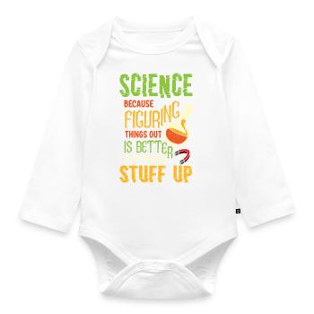 Drôle de science disant chimiste - Body Bébé bio manches longues - blanc - Devant