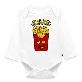 Pommes Frites total unterpommest lustige Pommes - Baby Bio-Langarm-Body - Weiß - Vorne