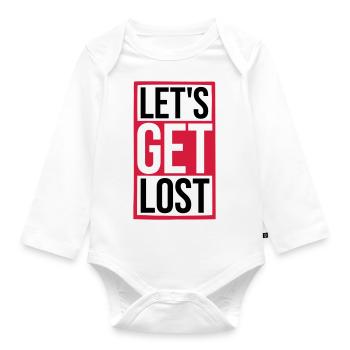 Travel Get Lost - Organic Longsleeve Baby Bodysuit - white - Front