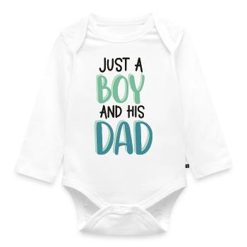 Father & Son | Parents gifts | Gifts Children - Organic Longsleeve Baby Bodysuit - white - Front