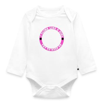Climb Like A Girl | Girl Rock Climbing - Organic Longsleeve Baby Bodysuit - white - Front