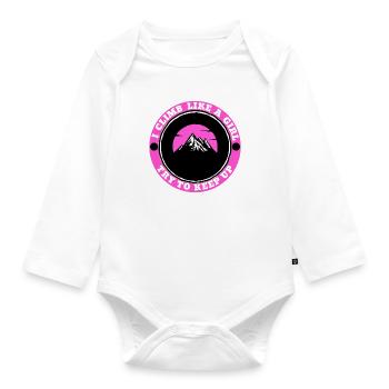 Climb Like A Girl | Girl Rock Climbing - Organic Longsleeve Baby Bodysuit - white - Front