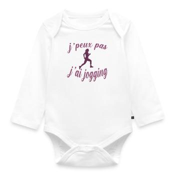 jpeux pas j ai jogging idée cadeau joggeuse - Body Bébé bio manches longues - blanc - Devant