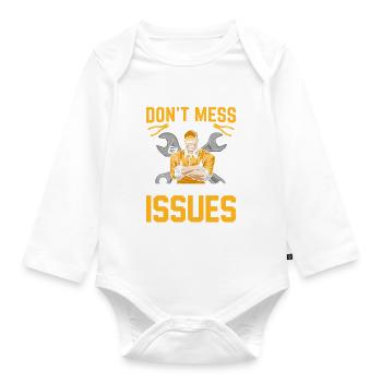 Machinist Funny Tolerance Issues Machine Operator - Organic Longsleeve Baby Bodysuit - white - Front