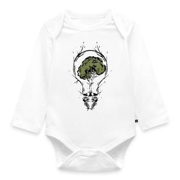 Environmental protection Climate protection Energy - Organic Longsleeve Baby Bodysuit - white - Front