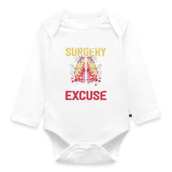 Drôle avait un survivant de chirurgie cérébrale - Body Bébé bio manches longues - blanc - Devant