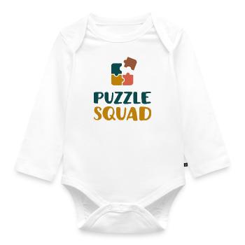 Citation ironique de Puzzle Squad Team Puzzling - Body Bébé bio manches longues - blanc - Devant