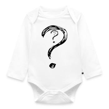 point d'interrogation cadeau t-shirt homme femme - Body Bébé bio manches longues - blanc - Devant