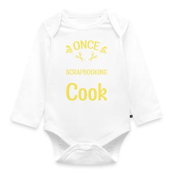 Scrapbooking Card Making Saying - Organic Longsleeve Baby Bodysuit - white - Front