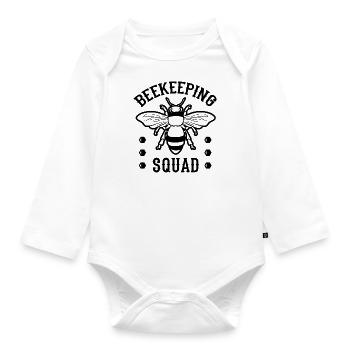 Beekeeping Squad Team Bee Keeper Honey - Organic Longsleeve Baby Bodysuit - white - Front