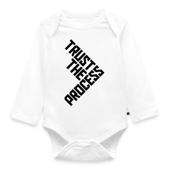 trust the process Zitat - Baby Bio-Langarm-Body - Weiß - Vorne