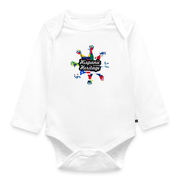 Mois du patrimoine hispanique,hispanique,drapeau - Body Bébé bio manches longues - blanc - Devant