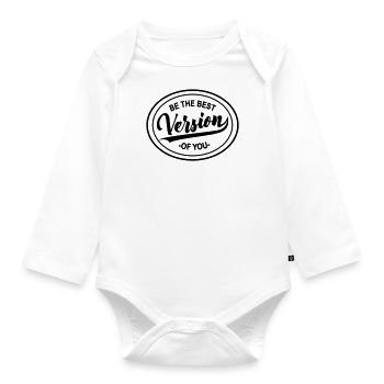 Motivate motivation Be the best version of you - Organic Longsleeve Baby Bodysuit - white - Front