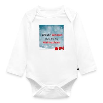 Weihnachtsglocken - Baby Bio-Langarm-Body - Weiß - Vorne