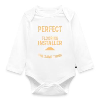 Perfect Flooring Installer Funny Flooring - Baby Bio-Langarm-Body - Weiß - Vorne