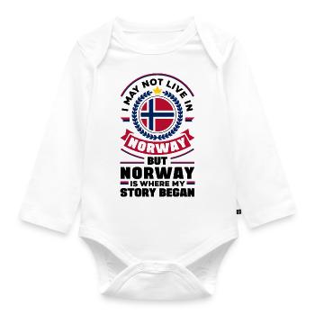 Norvège Norvège Norvège Drapeau Norvège Ressortissant - Body Bébé bio manches longues - blanc - Devant