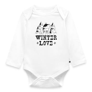Chocolat chaud douillet Snow Nature pour la saison - Body Bébé bio manches longues - blanc - Devant