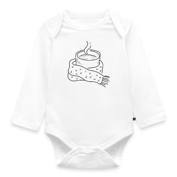 Chocolat chaud pour la saison hivernale Cozy - Body Bébé bio manches longues - blanc - Devant