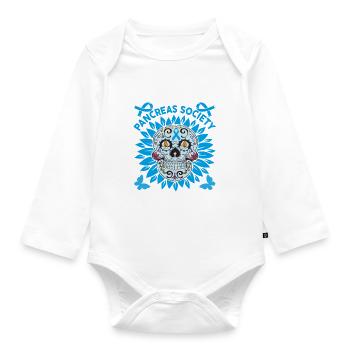 Dead Pancreas Society Diabetes Awareness T1D - Organic Longsleeve Baby Bodysuit - white - Front