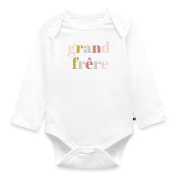 Grand Frere - Body Bébé bio manches longues - blanc - Devant
