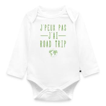 J'peux Pas J'ai Road Trip - Body Bébé bio manches longues - blanc - Devant