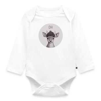 Oh Deer - Baby Bio-Langarm-Body - Weiß - Vorne