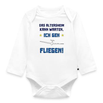 das altersheim kann warten - Baby Bio-Langarm-Body - Weiß - Vorne
