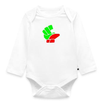 Stand with iran - Organic Longsleeve Baby Bodysuit - white - Front