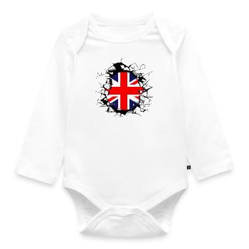 Grande-Bretagne Flag Union Jack Flag Londres Royaume-Uni - Body Bébé bio manches longues - blanc - Devant