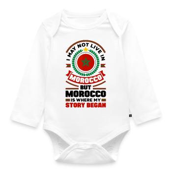 Maroc Maroc Maroc Drapeau Citation - Body Bébé bio manches longues - blanc - Devant