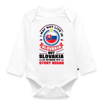 Slowakische Slowakei Slowakische Flagge Zitat - Baby Bio-Langarm-Body - Weiß - Vorne