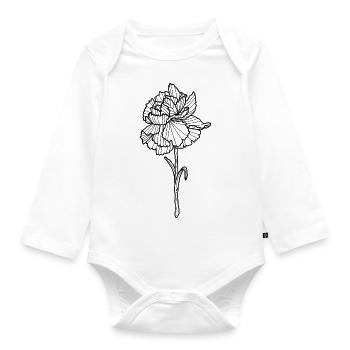Œillet de fleur - Body Bébé bio manches longues - blanc - Devant