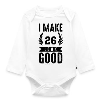 look good 26 - Baby Bio-Langarm-Body - Weiß - Vorne